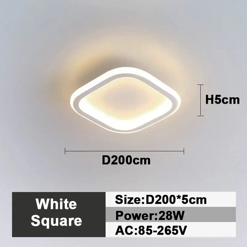 Modern black square led ceiling lamp with soft warm glow for bedroom lighting by decorbites led ceiling lamp