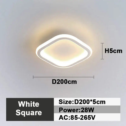 Modern black square led ceiling lamp with soft warm glow for bedroom lighting by decorbites led ceiling lamp