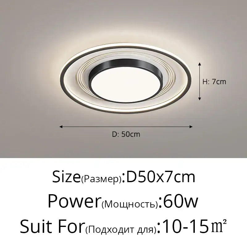 Modern black square led ceiling light with sleek silver frame and black inner ring for living room decorbites led ceiling use