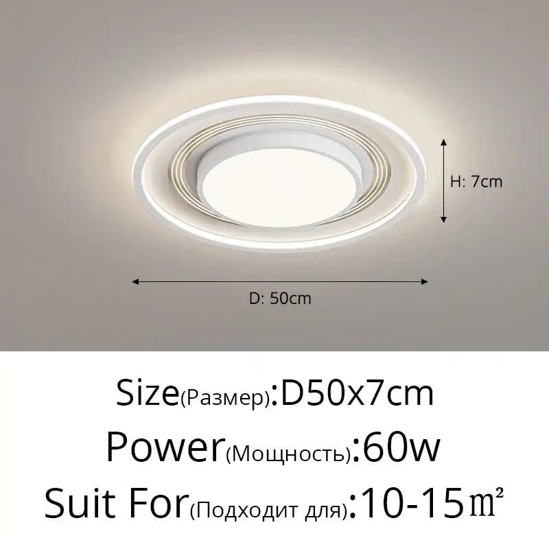 Modern black square decorbites led ceiling light with white circular recessed 60w led ceiling light for living room dimming