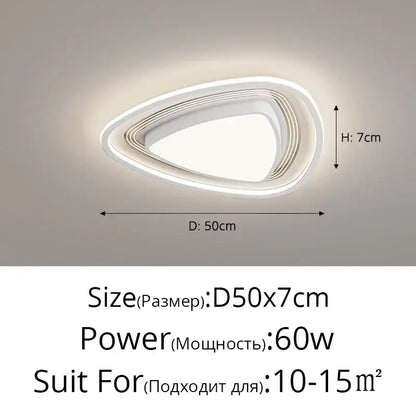 Modern black square led ceiling light with dimming feature and white concentric oval rings decorbites led ceiling light