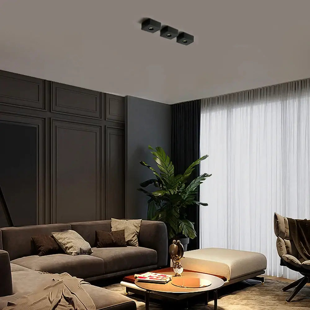 Modern black square recessed led ceiling light decorbites 12w for living room with sleek energy-efficient design