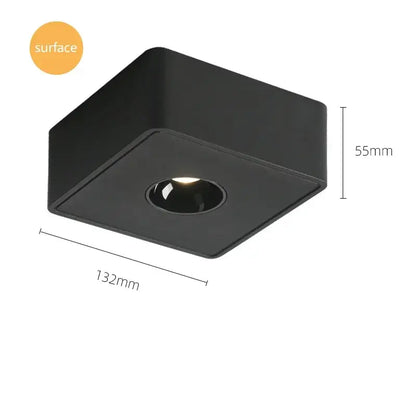 Modern black square led surface mount ceiling light fixture with sleek design and central illuminated bulb for bedroom decorbites led surface