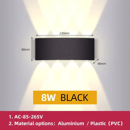 Modern black square led wall light with three warm white downward beams for bedroom decorbites led wall illumination