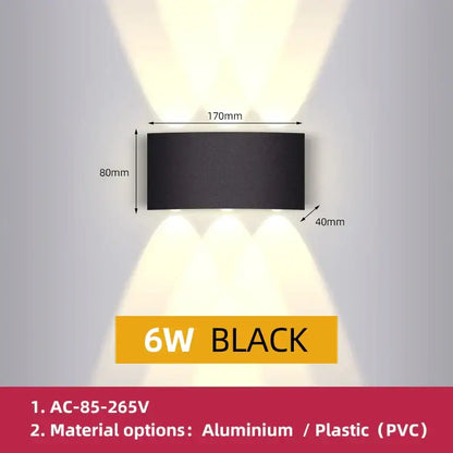 Modern black rectangular led wall light with three warm white downward beams for bedroom decorbites led wall illumination