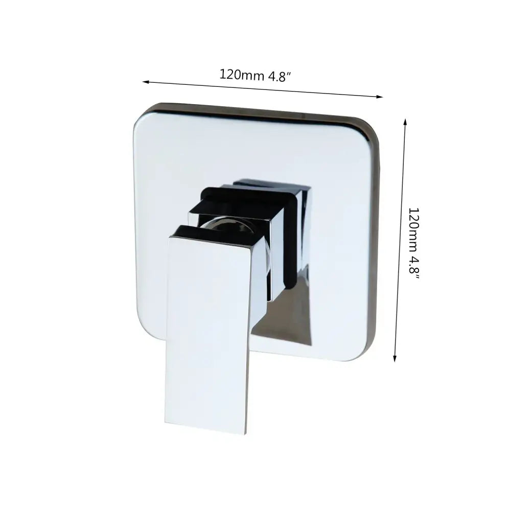 Modern black square wall mounted bathroom hook with chrome shower mixer finish and sleek minimalist black accents