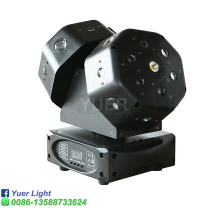 Black octagonal modern stage light with digital display and multiple lenses for decorbites dual led strobe use