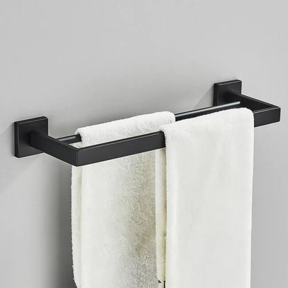 Modern black two tier towel rack with matte finish and sleek design for bathroom decorbites black towel rack use