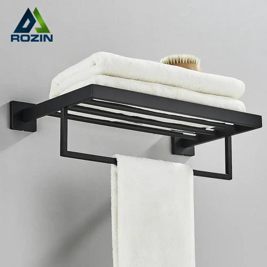 Modern black two tier metal towel rack with sleek design ideal for bathroom use decorbites black towel rack