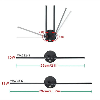 Modern black v-shaped decorbites double arm adjustable wall light with sleek design for bedroom decor
