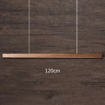 Modern black walnut led pendant light with minimalist rectangular design and natural wood finish for black walnut dining decorbites