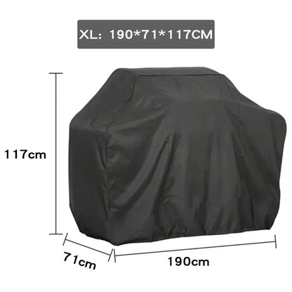 Modern black durable waterproof fabric bbq grill cover designed to protect outdoor grills and kitchen equipment
