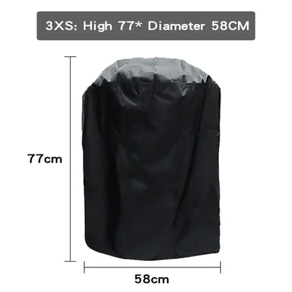 Black waterproof bbq grill cover for 3xs outdoor grill 77cm high 58cm diameter modern kitchen protector