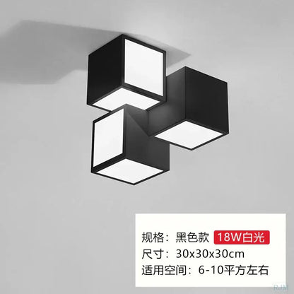 Modern black and white acrylic led ceiling light with cube design featuring illuminated panels for bedroom decorbites acrylic led ceiling