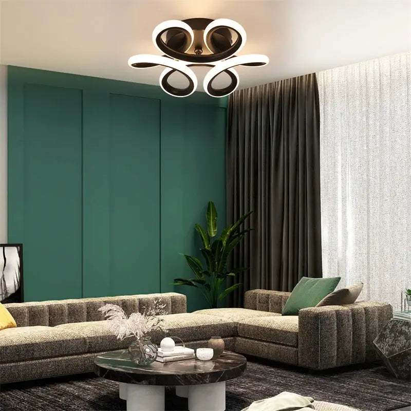Modern black and white acrylic led ceiling light with a sleek swirling design for bedroom decorbites acrylic led ceiling decor
