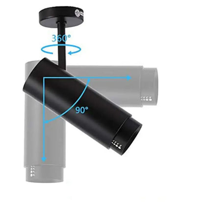 Modern black and white adjustable beam ceiling spotlight with 360-degree rotation for office decorbites adjustable beam