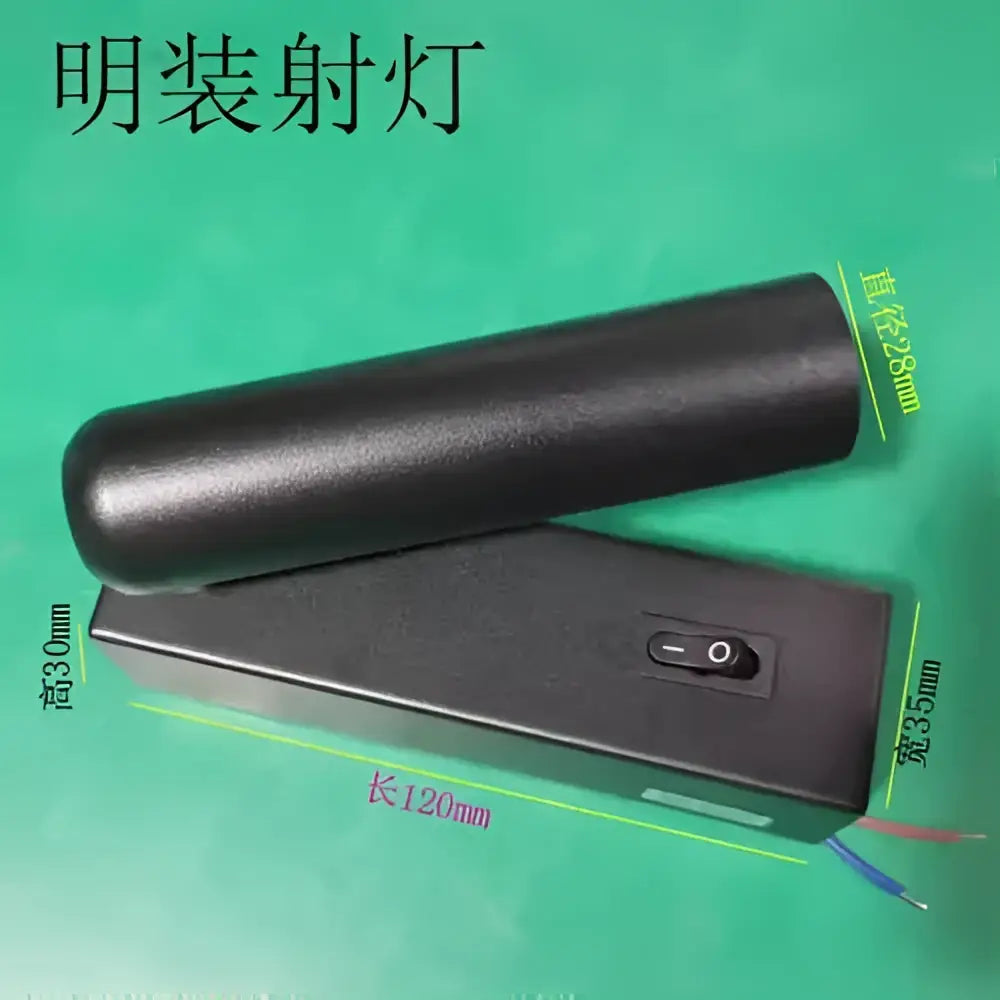 Modern black cylindrical recessed wall lamp with rectangular base and switch for decorbites adjustable bedside led lighting