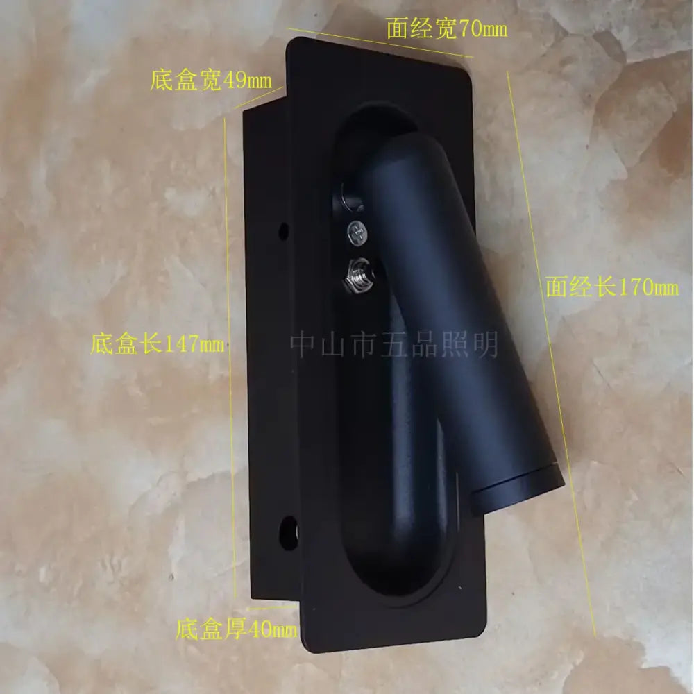 Modern black and white wall lamp with black matte finish and cylindrical lens for decorbites adjustable bedside led use