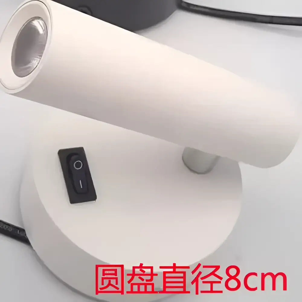 White cylindrical desk lamp with sleek modern design and on off switch for decorbites adjustable bedside led wall lamp