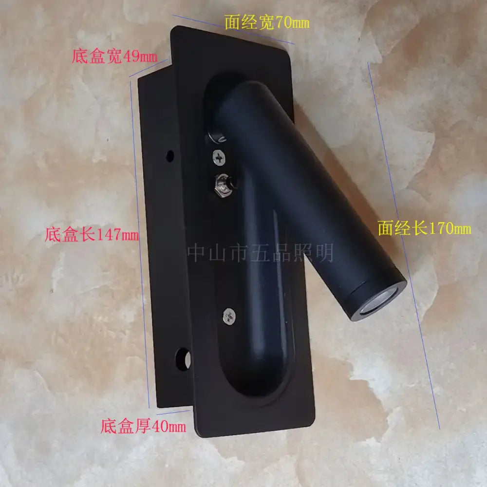 Modern black and white wall lamp with black matte finish and adjustable head decorbites adjustable bedside led light