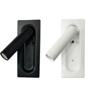 Modern black and white wall lamp with sleek cylindrical arms for decorbites adjustable bedside led lighting