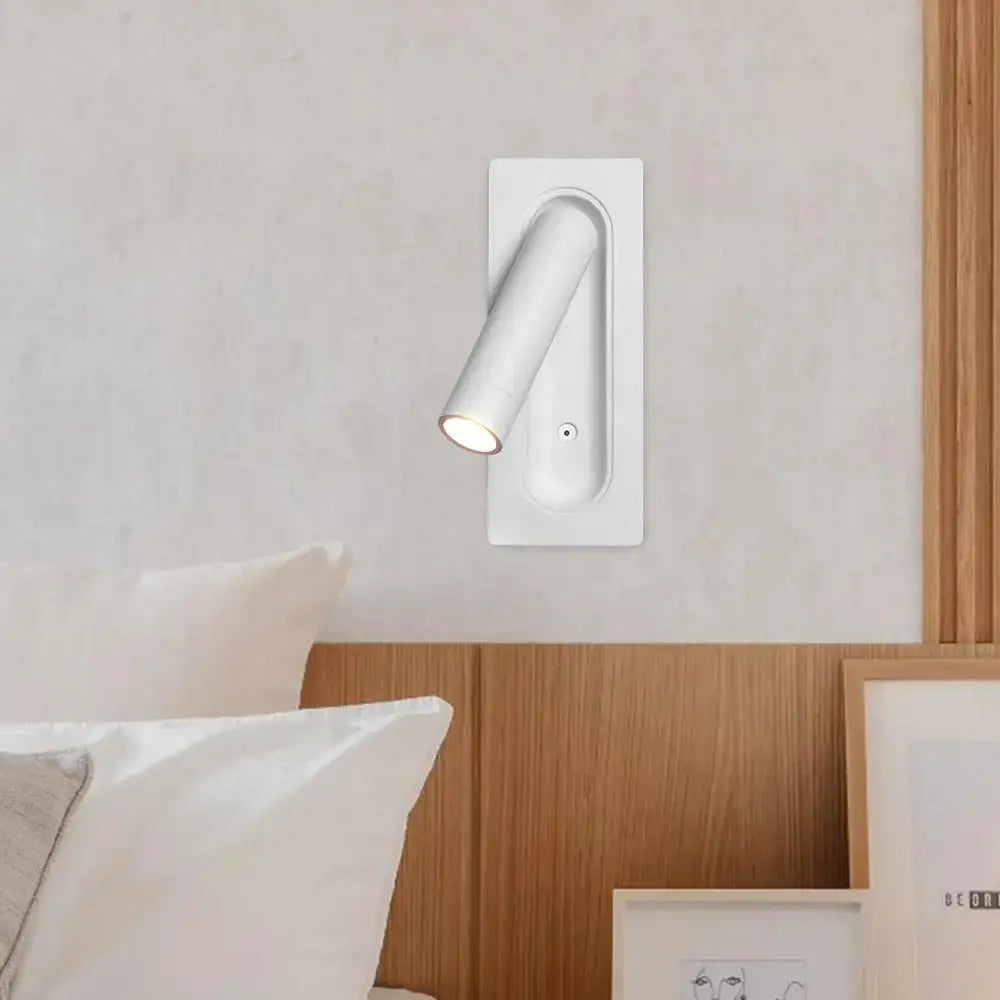 White minimalist wall lamp with sleek modern design and adjustable head for decorbites adjustable bedside led lighting