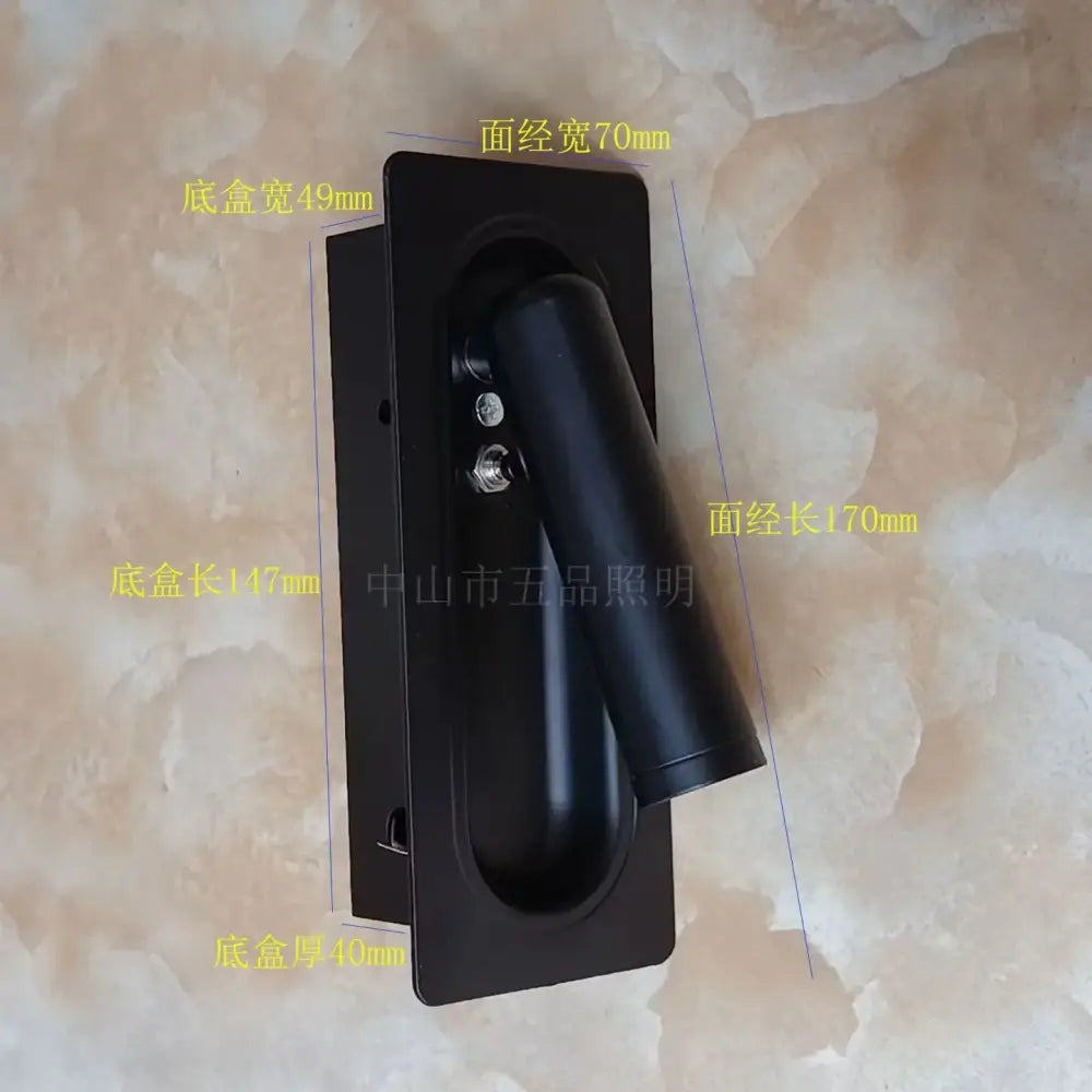 Modern black matte finished wall lamp with adjustable bedside led head for bedroom decorbites lighting