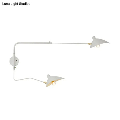 Modern black and white dual-arm wall sconce with gold accents minimalist light fixture for living room use