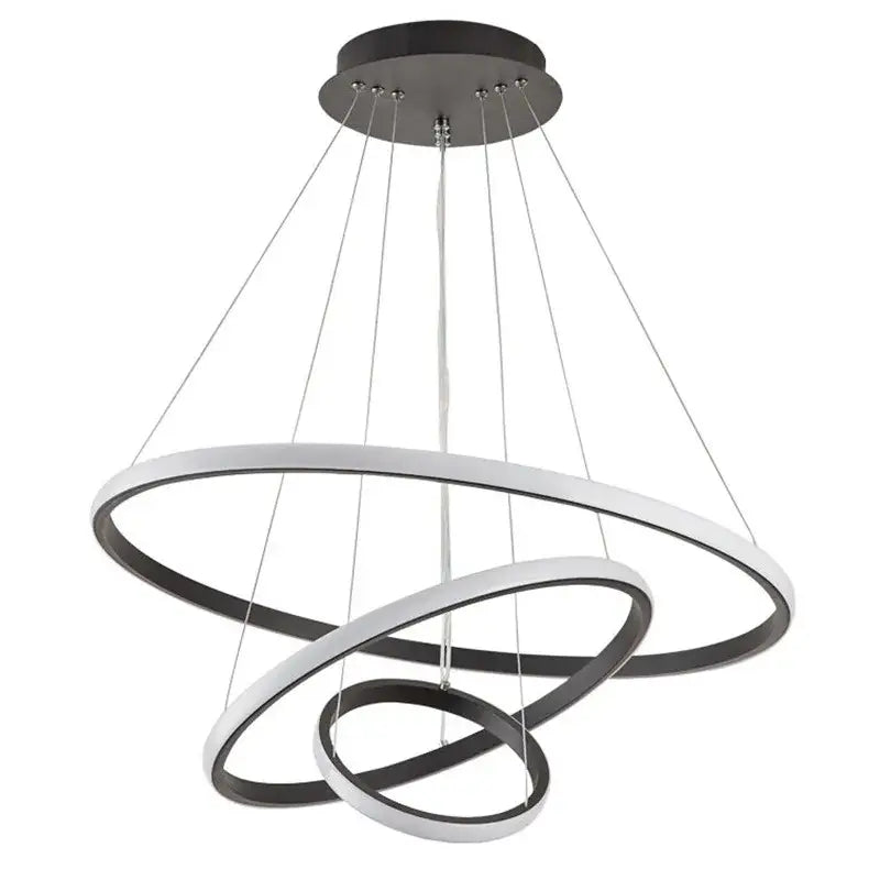 Modern black and white circles chandelier pendant lamp with sleek metallic finish for living room decorbites pendant lamp