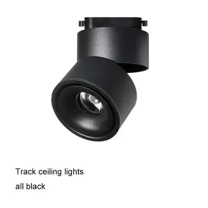 Modern black matte finish cylindrical cob led ceiling spot light with adjustable head for living room decorbites cob led