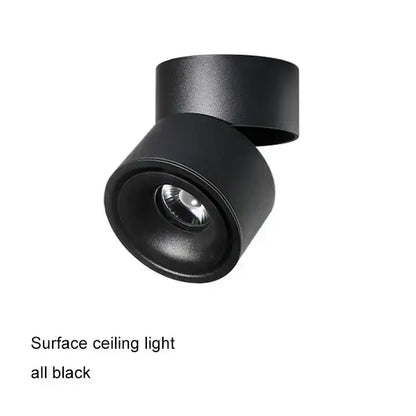 Modern black and white cob led ceiling spot light with black matte finish and sleek cylindrical design for living room decorbites cob led