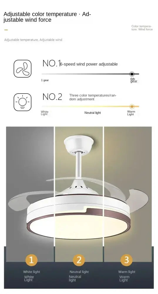 White and brown decorbites copper ceiling fan with integrated led light fixture for modern bedroom decor
