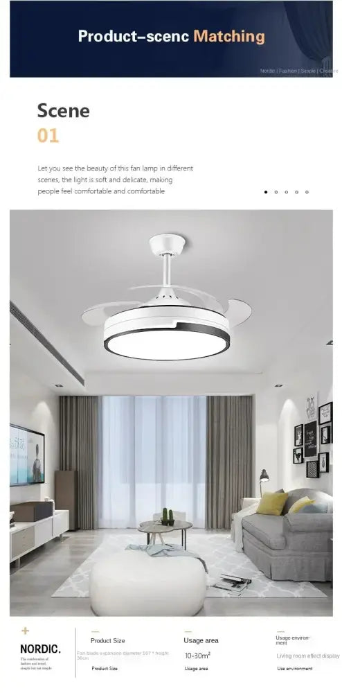 White nordic ceiling fan with integrated led light and blade design in modern black and white decorbites copper ceiling fan