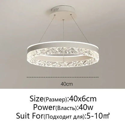 Modern black and white decorbites crystal rings led chandelier with faceted crystal ring design for dining room decor