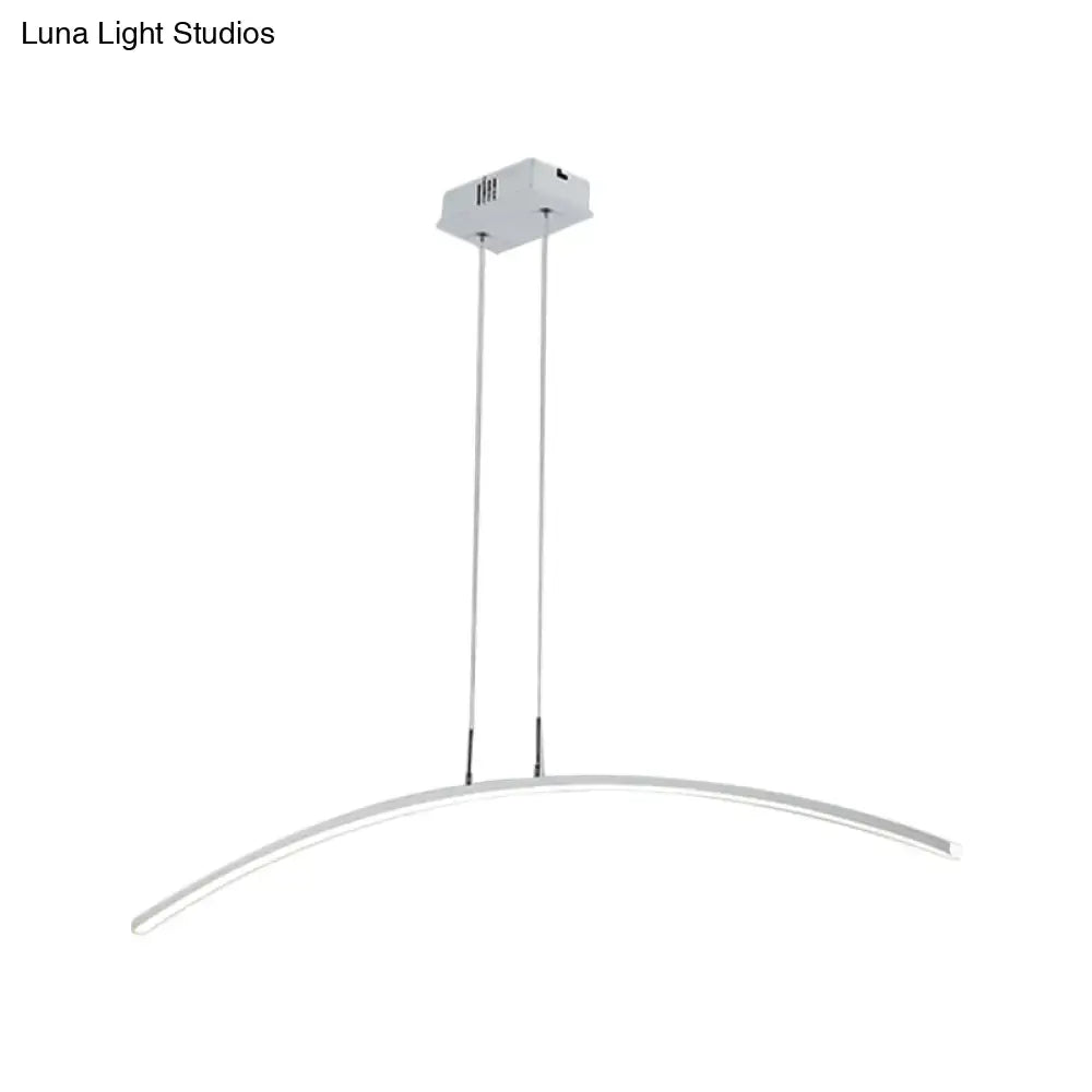 Modern white led pendant light with sleek curved design and minimalist finish for black white bulb base lighting