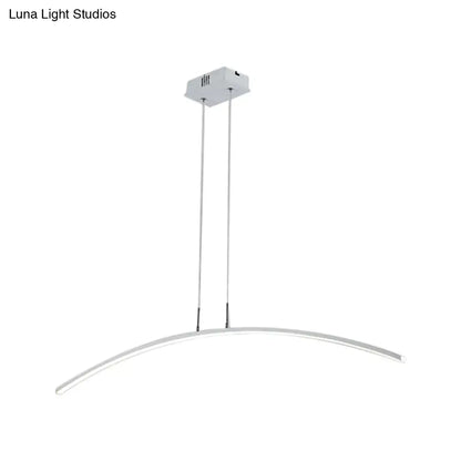 Modern white led pendant light with sleek curved design and minimalist finish for black white bulb base lighting