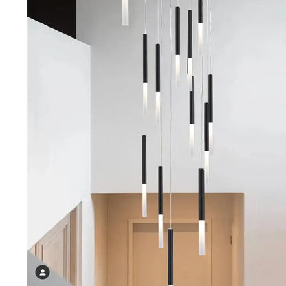 Modern black and white cylinder led pendant light by decorbites with sleek minimalist design for kitchen decor