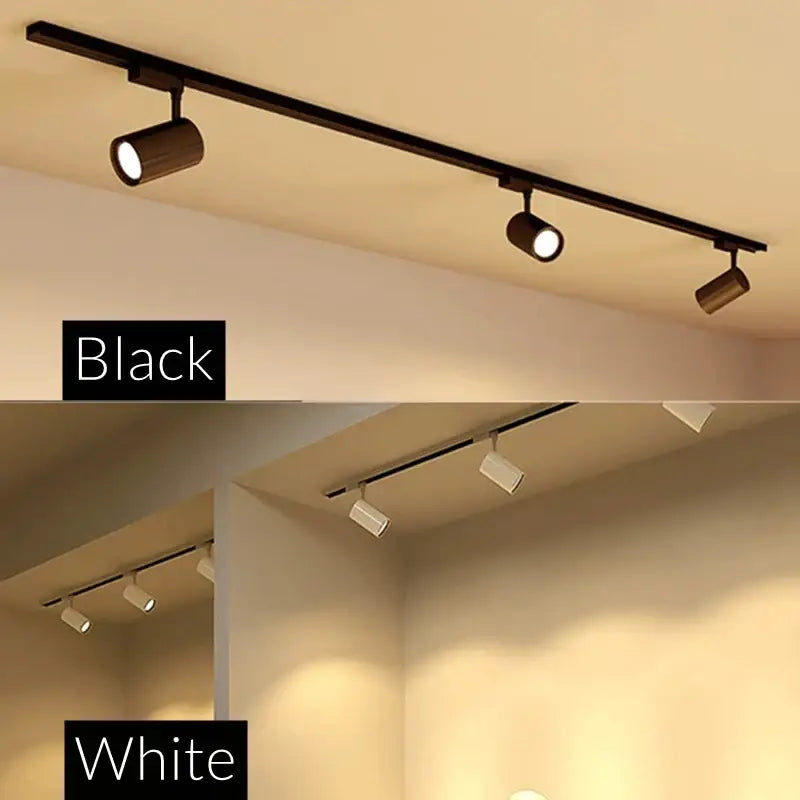 Modern black and white decorbites colorful cob track light with adjustable spotlights on ceiling rail for vibrant lighting
