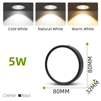 Modern black decorbites led ceiling 5w circular recessed led ceiling lamp with minimalist design for kitchen lighting