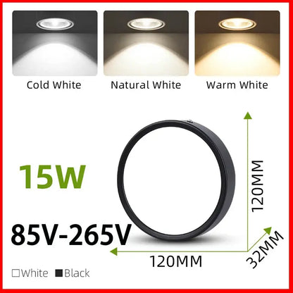 Black circular decorbites led ceiling lamp with 15w power and adjustable color temperature for modern lighting