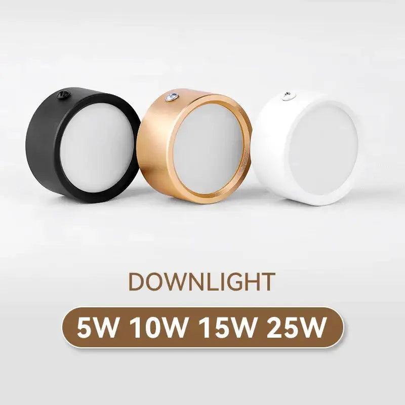 Modern black and white decorbites led ceiling lamp featuring black gold and white circular downlights with metallic finish