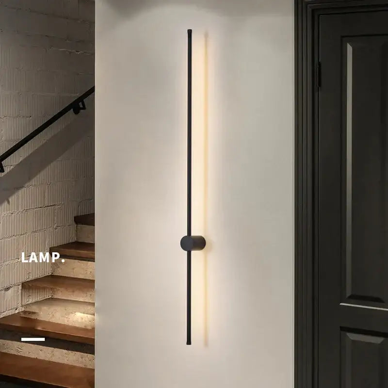 Minimalist black wall lights decorbites dimmable led with sleek vertical design and warm diffused light for bedroom decor