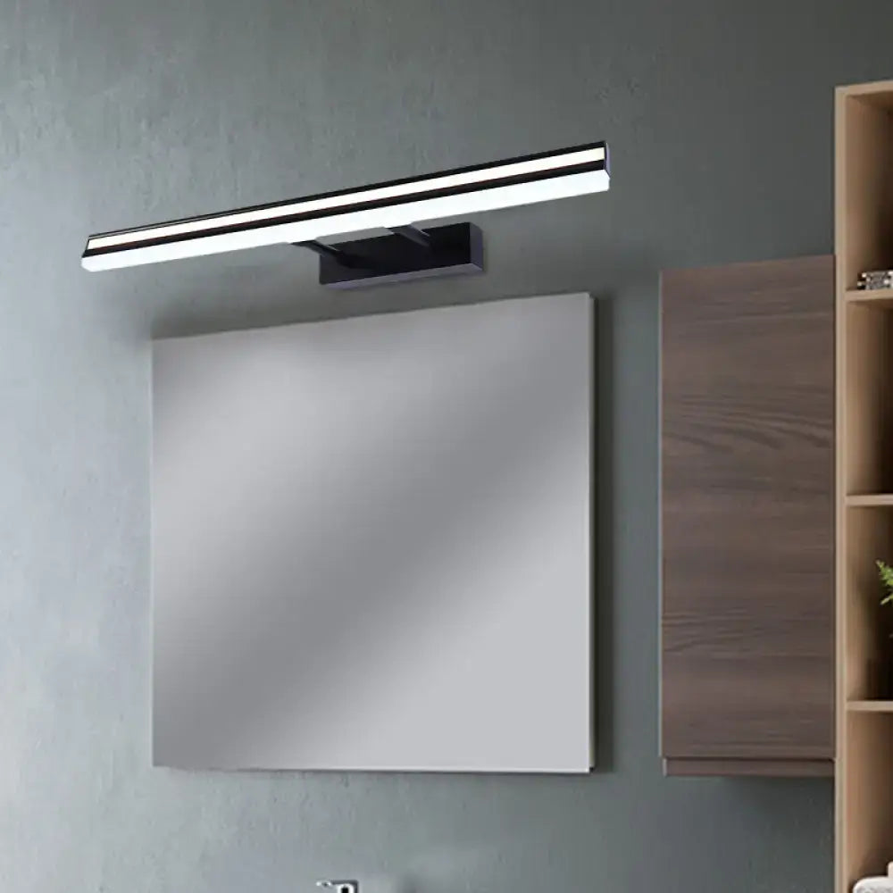 Modern black and white double arm rectangle vanity light with sleek minimalist design for bathroom vanity lighting