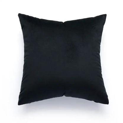 Black velvet square pillow featuring decorbites geometric jacquard cushion cover for modern living room decor