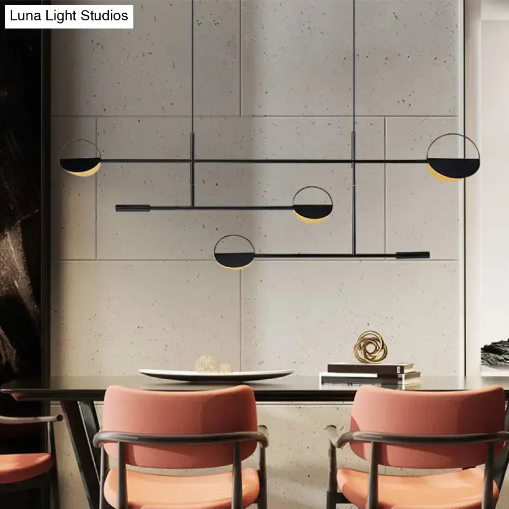 Decorbites™ contemporary black pendant light with metal disc shades and warm glow in black finish 220v-240v 110v-120v