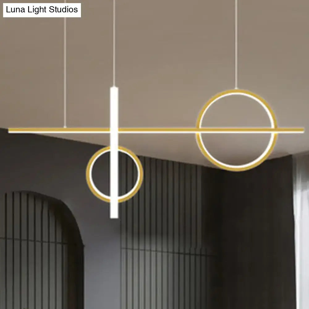 Modern black and white geometric pendant light with acrylic shade featuring sleek white and gold elements 110v-120v