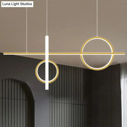 Modern black and white geometric pendant light with acrylic shade featuring sleek white and gold elements 110v-120v