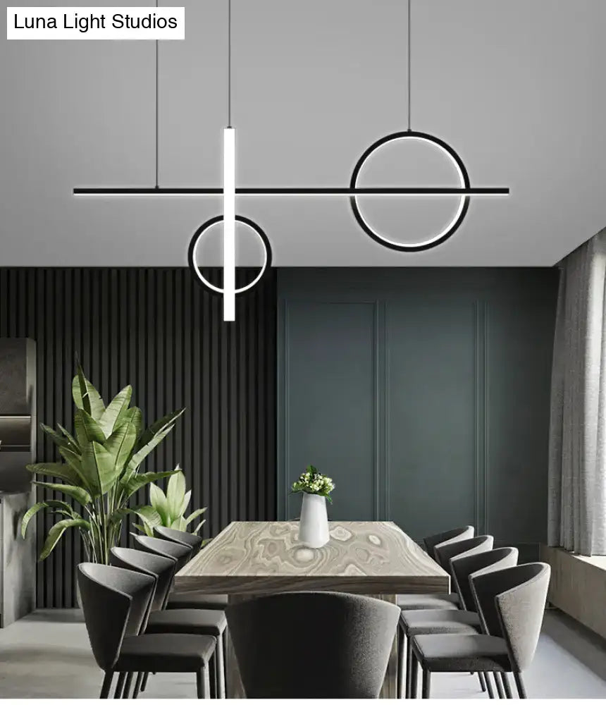 Modern black and white geometric pendant light with acrylic shade suitable for 110v-120v and 220v-240v use
