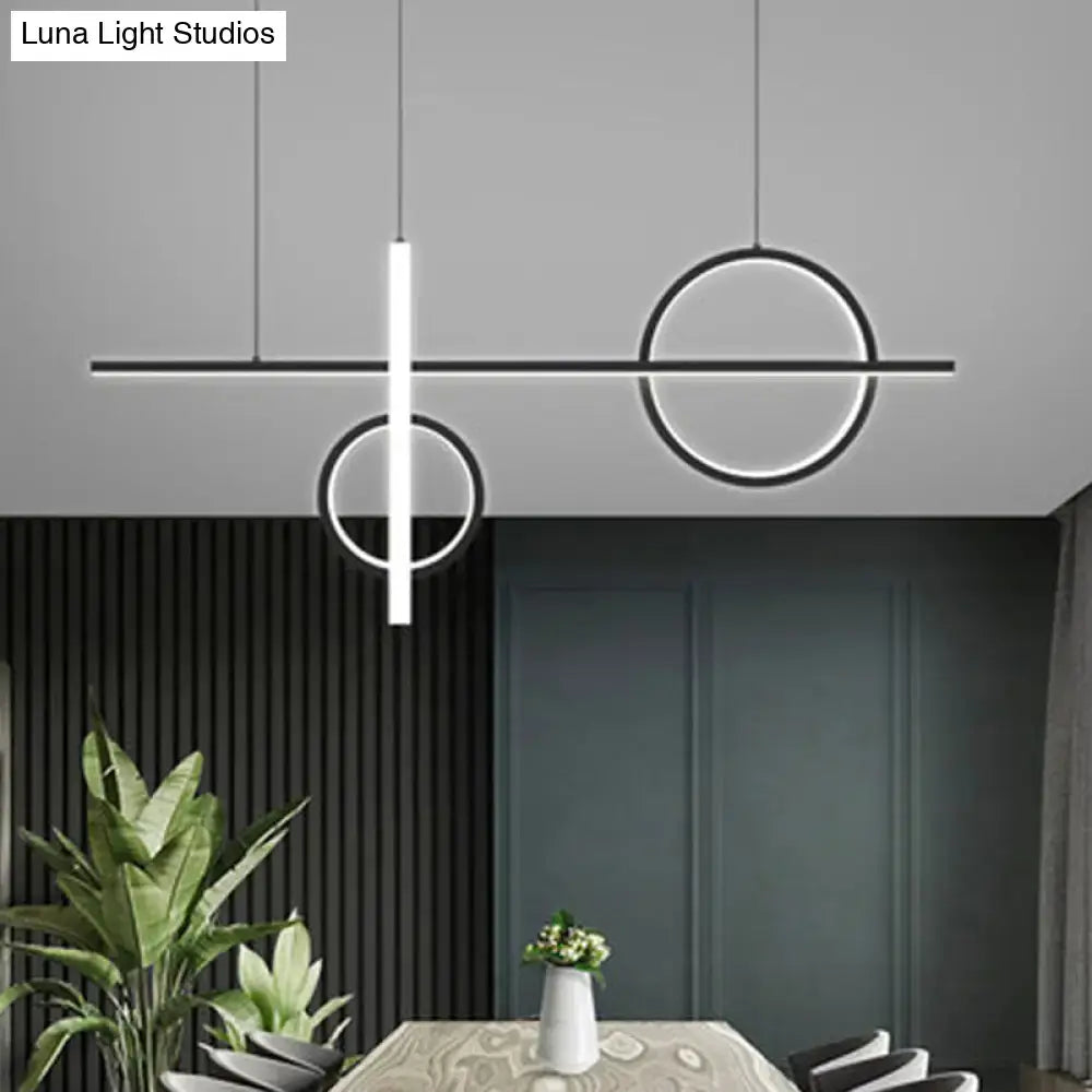 Modern black and white geometric pendant light with acrylic shade compatible with 110v-120v and 220v-240v power supply