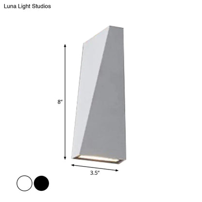 Modern black and white geometric nord wall sconce with sleek angular design and matte white finish bedroom wall lamp
